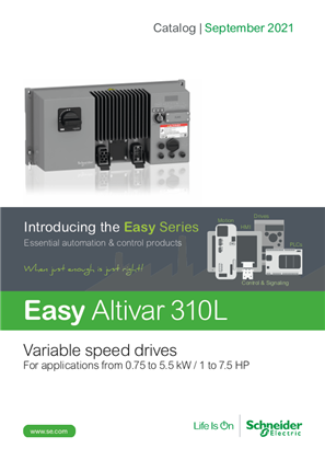 Catalog Easy Altivar 310L variable speed drives English 09/2021