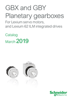 Catalog GBX planetary gearboxes and GBY angular planetary gearboxes For Lexium Servo motors and Lexium 62 integrated drives