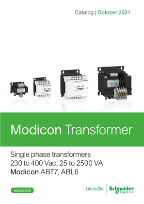Catalog Modicon ABT7 ABL6 Single phase transformers 230 to 400 Vac - 25 to 2500 VA