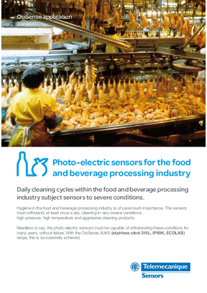 OsiSense XUKS photo-electric sensors for the food and beverage processing industry