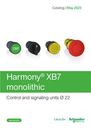 Harmony XB7 monolithic pushbuttons, switches and pilot lights, Ø 22