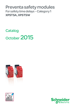Catalog Preventa safety modules XPSTSA XPSTSW For safety time delays - Category 1 -ENglish 2015 10