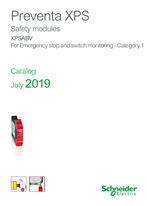Catalog Safety modules Preventa XPSABV For Emergency stop and switch monitoring - Category 1- English-July 2019