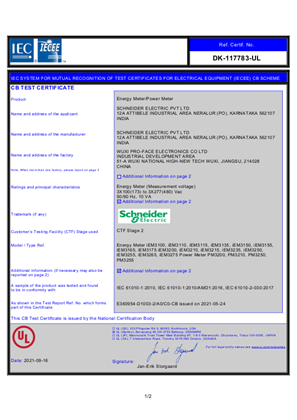 PM32xx series_UL_CB Certificate