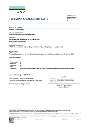 DNVGL Certificate RM17 RM35