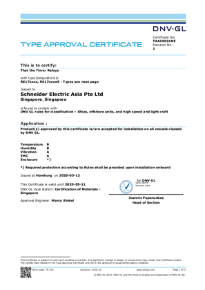 DNVGL Certificate RE17 RE17S