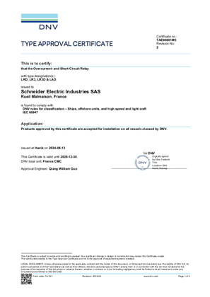 DNV Type Approval Certificate_TeSys D_LRD01-35_LRD33-43_LAD7