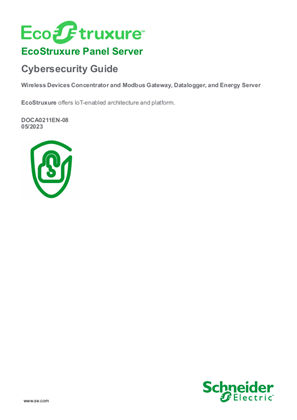 EcoStruxure Panel Server - Cybersecurity Guide