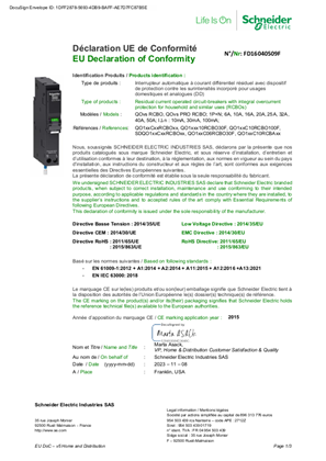 EU Declaration of Conformity Schneider Electric