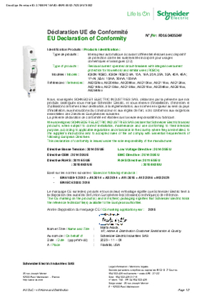 EU Declaration of Conformity Schneider Electric