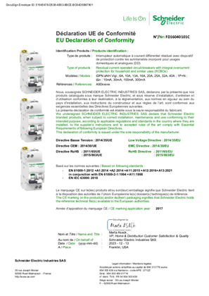 EU Declaration of Conformity Schneider Electric