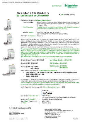 EU Declaration of Conformity Schneider Electric