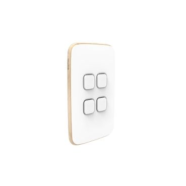 Clipsal Iconic Essence Switch Plate Skin, Vertical/Horizontal, 4 Gang
