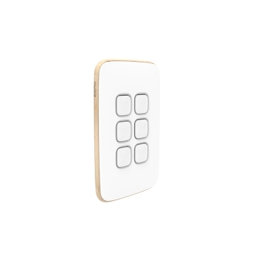 Clipsal Iconic Essence Switch Plate Skin, Vertical/Horizontal, 6 Gang