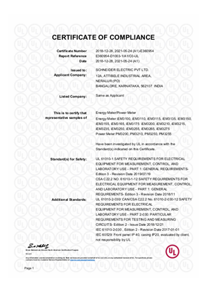 PM32xx series_UL_Certificate of Compliance
