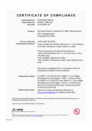 UL_Certificate_TeSys SK_CA2SK_CA3SK