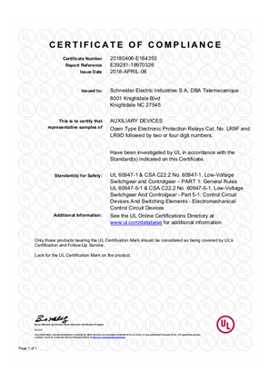 UL_Certificate_TeSys F_LR9D-F