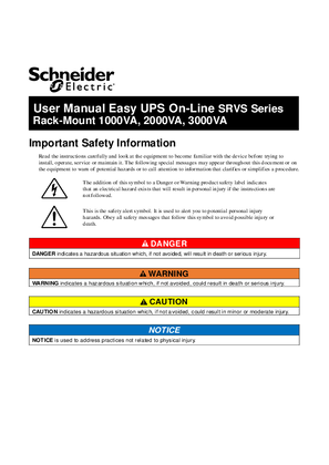 SE Easy UPS Online Rack1-3K User Manual