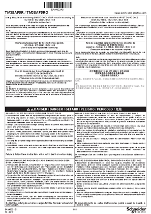 TM3SAF5R, TM3SAF5RG Safety Module for monitoring EMERGENCY STOP circuits according to ISO 13849, IEC 62061, IEC 61058, Instruction Sheet