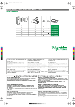 EVlink - Cables - Instruction sheet - EN, FR, DE, IT, NL, ES
