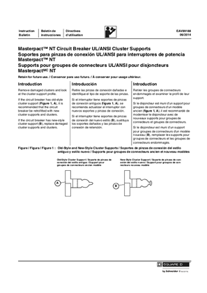 Supports pour groupes de connecteurs UL / ANSI pour disjoncteurs MasterPacT NT directives d'utilisation