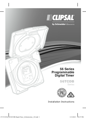 Installation Instructions - F2196/02 - 56 Series Programmable Digital Timer, 27172