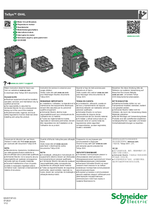 TeSys GV4L - Motor Circuit Breakers - Instruction Sheet
