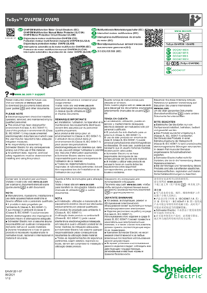 TeSys GV4PEM / GV4PB - Motor Protection Devices - Instruction Sheet