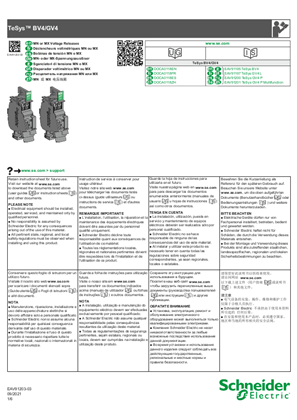 TeSys BV4/GV4 - MN or MX Voltage Releases - Instruction Sheet