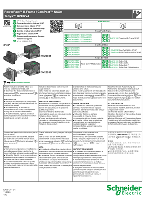 ComPacT NSXm / PowerPacT B-Frame - 3P/4P Side Rotary Handle- Instruction Sheet
