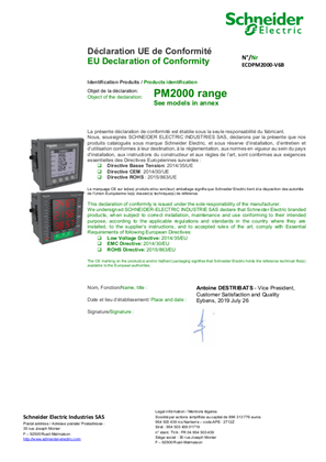 EasyLogic PM2000 - Declaration of Conformity