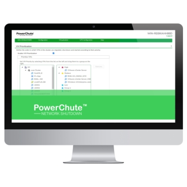 Vypnutie siete PowerChute APC Brand Spoľahlivé sieťové vypnutie viacerých serverov.