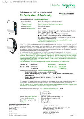 EU Declaration of Conformity - Smart Wallbox - EVB1