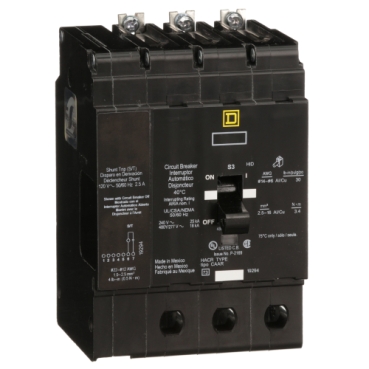 EDB34080SA - Mini circuit breaker, E-Frame, 80A, 3 pole, 480Y