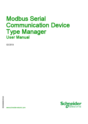 Modbus Serial Communication Device Type Manager, User Manual 