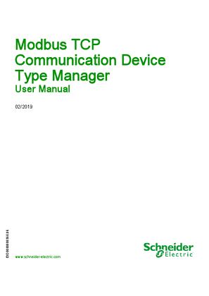 Modbus TCP Communication Device Type Manager, User Manual