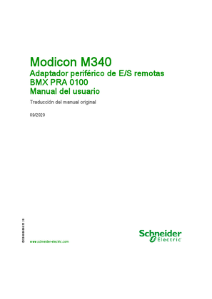 Modicon M340 - Adaptador periférico de E/S remotas BMXPRA0100, Manual de usuario