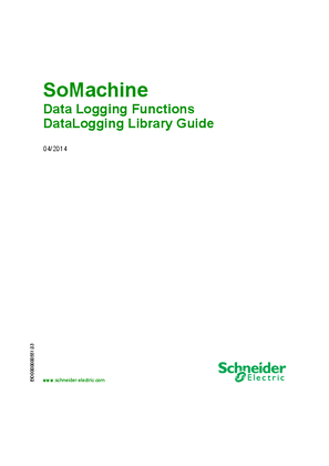 SoMachine - Data Logging Functions DataLogging Library Guide