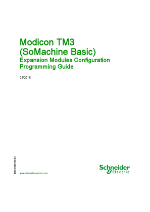 Modicon TM3 - Expansion Modules Configuration, Programming Guide - SoMachine Basic