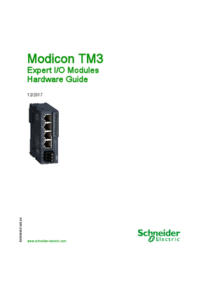 Modicon TM3 - Expert I/O Modules, Hardware Guide - SoMachine