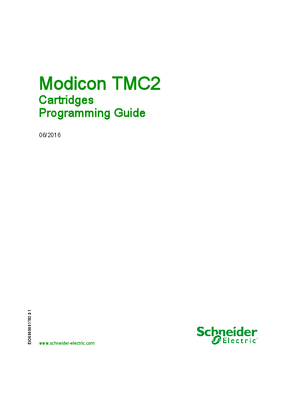 Modicon TMC2 Cartridges, Programming Guide - SoMachine Basic