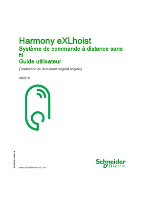 Harmony eXLhoist - Système de commande à distance sans fil, Guide utilisateur