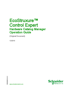 EcoStruxure™ Control Expert - Hardware Catalog Manager, Operation Guide