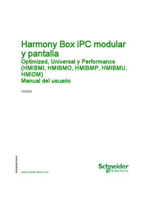 Harmony Box iPC modular y Display - Optimized, Universal y Performance (HMIBMI, HMIBMO, HMIBMP, HMIBMU, HMIDM), Manual del usuario
