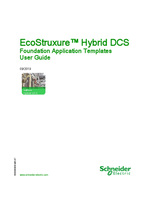 EcoStruxure™ Hybrid DCS - Foundation Application Templates, User Guide