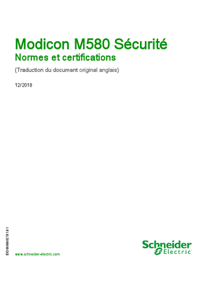 Modicon M580 Sécurité, Normes et certifications