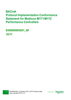 BACnet Protocol Implementation ConformanceStatement for Modicon M171/M172 Performance Controllers