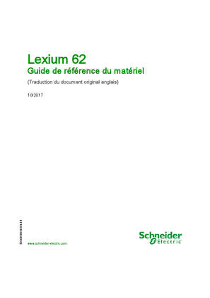 Lexium 62, Guide de référence du matériel