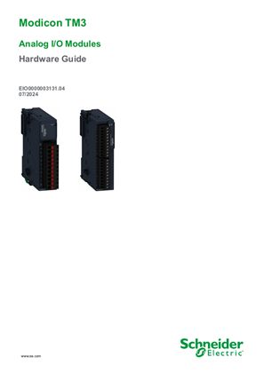 Modicon TM3 - Analog I/O Modules, Hardware Guide