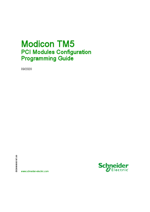 Modicon TM5 - PCI Modules Configuration, Programming Guide